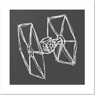 Tie Fighter Contour Posters and Art